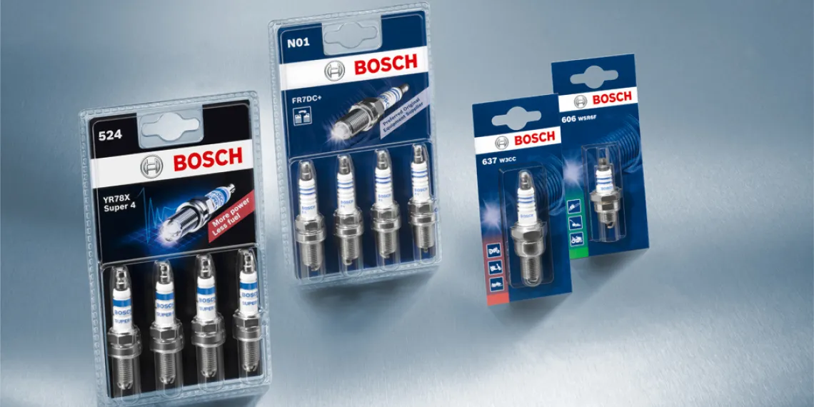 Свечи Bosch в упаковке с обновленным дизайном